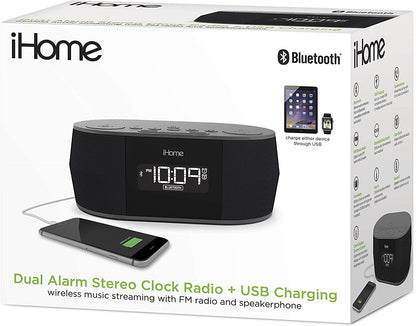 Ihome 110 220 volts Alarm Clock with USB Charging, Bluetooth Speaker 220v 50 hz - 220 - Electronics