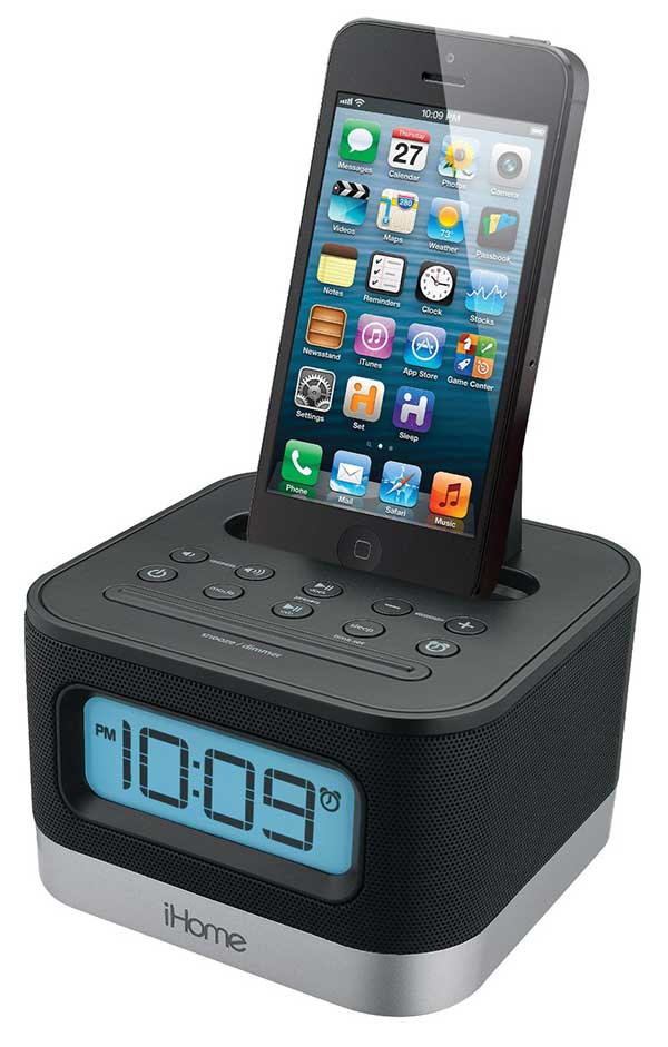 iHome 110 - 240 volts FM Clock Radio alarm with Lightning Dock for iPhone 5/5S and 6/6Plus - 220 - Electronics