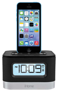 iHome 110 - 240 volts FM Clock Radio alarm with Lightning Dock for iPhone 5/5S and 6/6Plus - 220 - Electronics