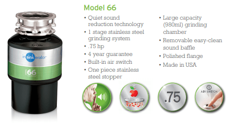 ISE Insinkerator Model 66 220 volts food waste disposer 220v 240 volt - 220 - Electronics