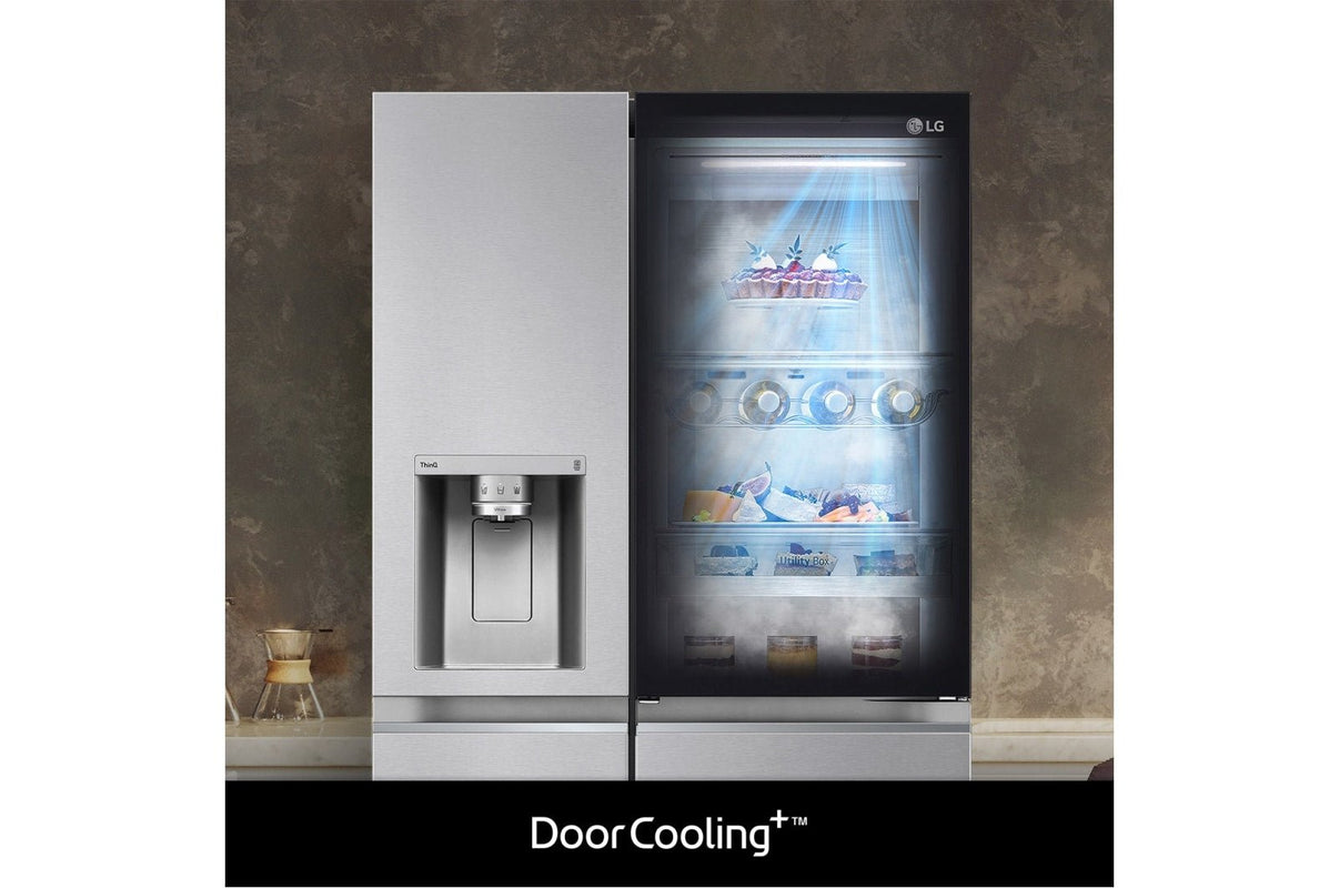 LG 220 volt Door in Door Side by Side Smart Stainless Steel Instaview Refrigerator with Ice / Water dispenser 220v 240 volt 50 hz GSXV90BSAE - 220 - Electronics