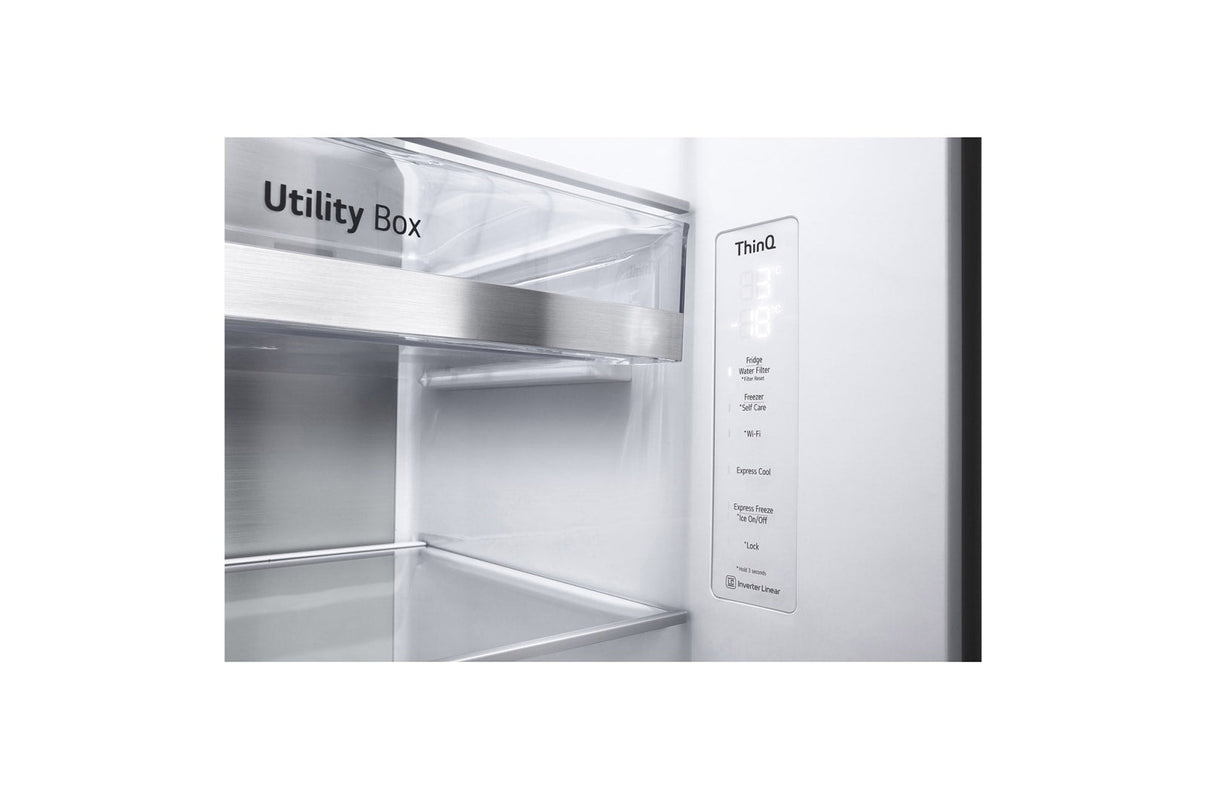 LG 220 volt Door in Door Side by Side Smart Stainless Steel Instaview Refrigerator with Ice / Water dispenser 220v 240 volt 50 hz GSXV90BSAE - 220 - Electronics