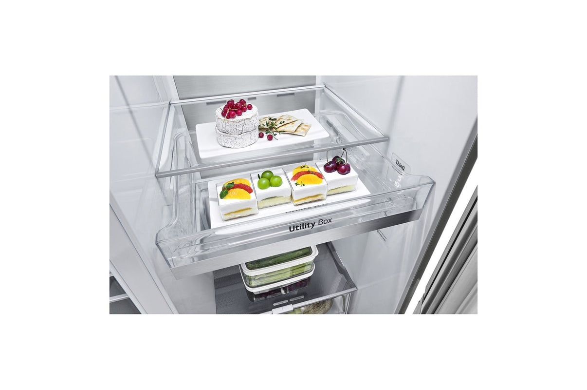 LG 220 volt Door in Door Side by Side Smart Stainless Steel Instaview Refrigerator with Ice / Water dispenser 220v 240 volt 50 hz GSXV90BSAE - 220 - Electronics