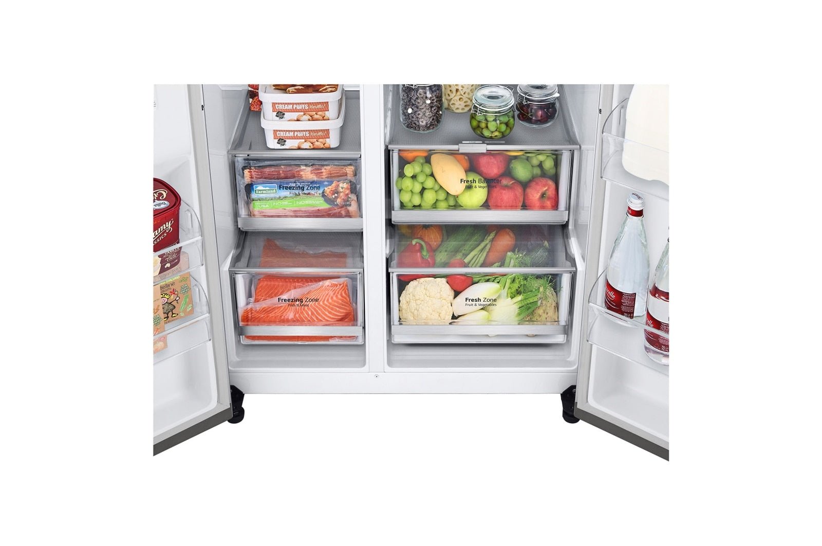 LG 220 volt Door in Door Side by Side Smart Stainless Steel Instaview Refrigerator with Ice / Water dispenser 220v 240 volt 50 hz GSXV90BSAE - 220 - Electronics