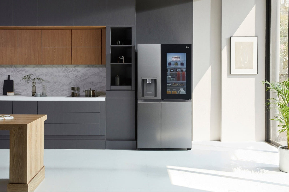 LG 220 volt Door in Door Side by Side Smart Stainless Steel Instaview Refrigerator with Ice / Water dispenser 220v 240 volt 50 hz GSXV90BSAE - 220 - Electronics