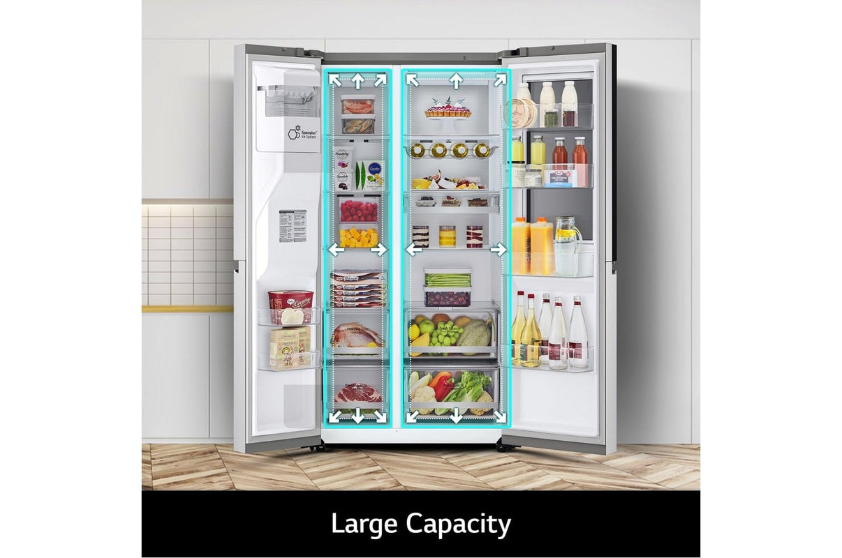 LG 220 volt Door in Door Side by Side Smart Stainless Steel Instaview Refrigerator with Ice / Water dispenser 220v 240 volt 50 hz GSXV90BSAE - 220 - Electronics