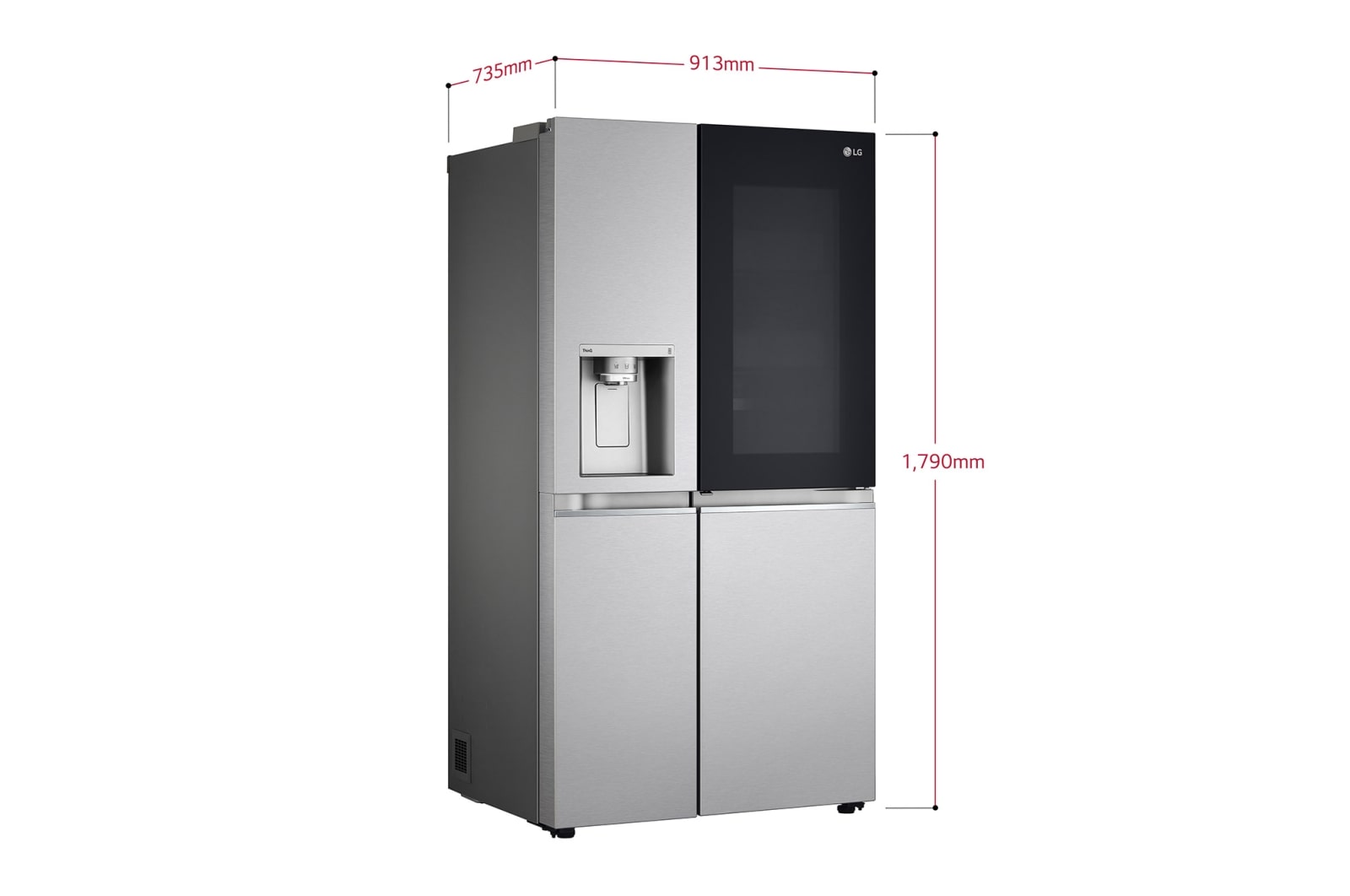 LG 220 volt Door in Door Side by Side Smart Stainless Steel Instaview Refrigerator with Ice / Water dispenser 220v 240 volt 50 hz GSXV90BSAE - 220 - Electronics