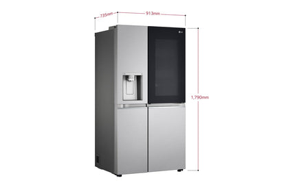LG 220 volt Door in Door Side by Side Smart Stainless Steel Instaview Refrigerator with Ice / Water dispenser 220v 240 volt 50 hz GSXV90BSAE - 220 - Electronics