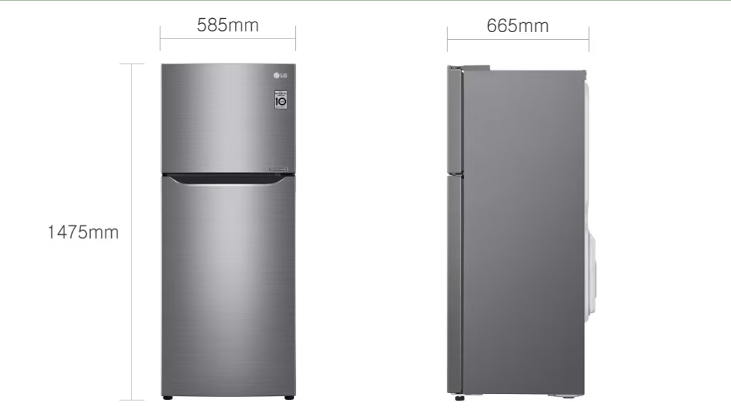 LG 220 volt refrigerator GRP252SLBB 234 liter fridge Silver Finish 220v 240 volt 50 hz - 220 - Electronics