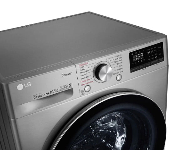 LG 220 volts Washer F4V5RYP2T 10.5 KG with Steam and Direct drive 220v 240 volts 50 hz - 220 - Electronics