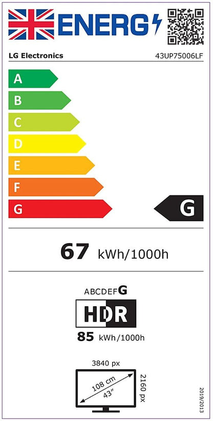 LG 55" 55UP75006LF Multisystem UHD LED TV Pal NTSC Secam 110 220 240 volts 50 60 hz - 220 - Electronics