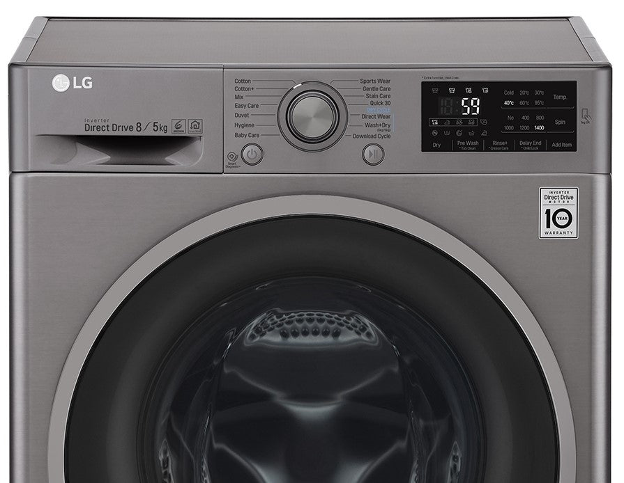 LG F4J6TMP8S Washer Dryer Combo with 8/5kg Capacity for 220 Volts - 220 - Electronics