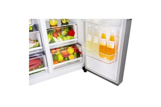 LG GCL247SL 220v Refrigerator Stainless Steel 24 Cu Ft Side by Side With Ice and Water Refrigerator for 220 Volts 240 volt 50Hz - 220 - Electronics