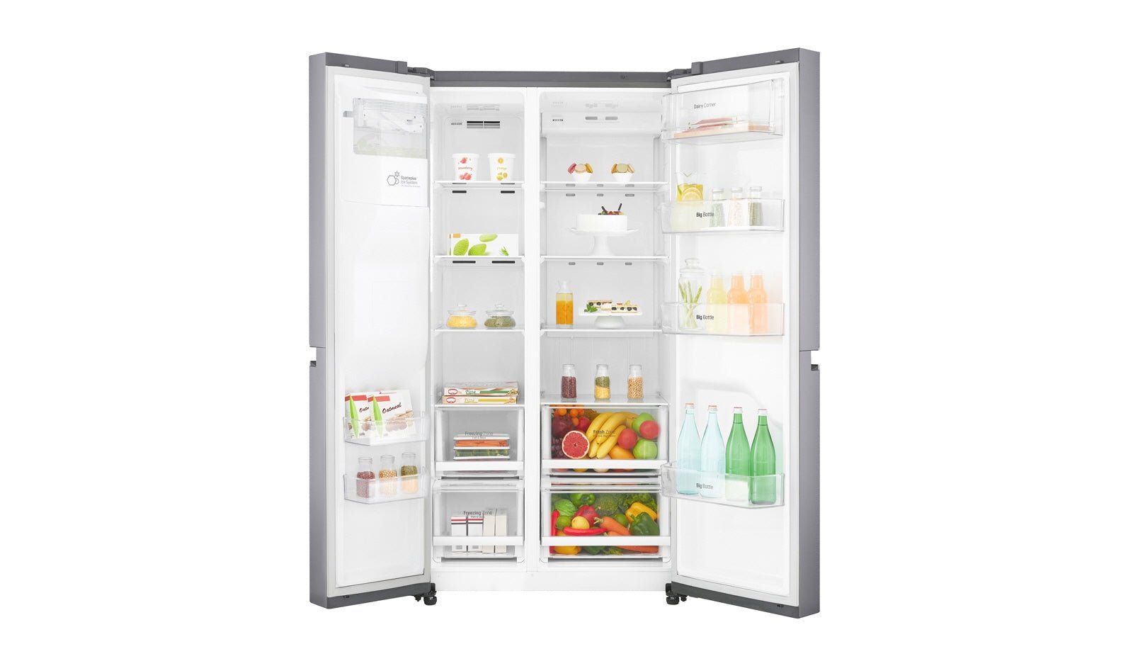 LG GSL760 / GCL247SLKV 220v Refrigerator Stainless Steel 24 Cu Ft Side by side With Ice and Water Refrigerator for 220 Volts 240 volt 50Hz - 220 - Electronics