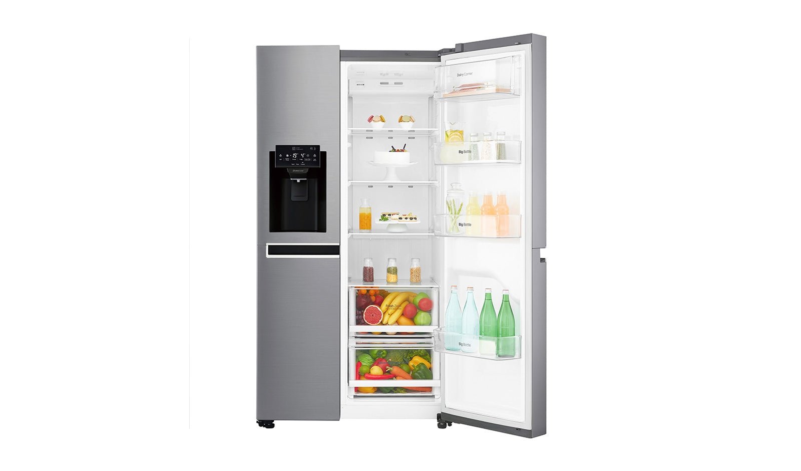 LG GSL760 / GCL247SLKV 220v Refrigerator Stainless Steel 24 Cu Ft Side by side With Ice and Water Refrigerator for 220 Volts 240 volt 50Hz - 220 - Electronics