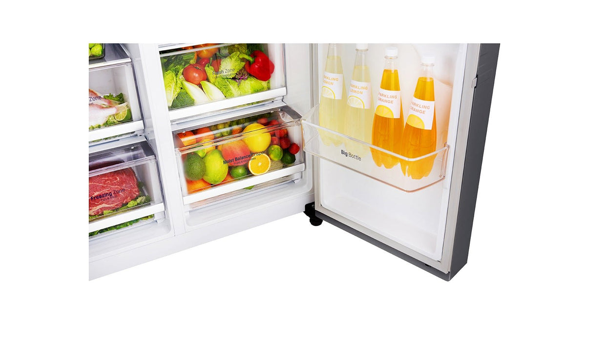 LG GSL760 / GCL247SLKV 220v Refrigerator Stainless Steel 24 Cu Ft Side by side With Ice and Water Refrigerator for 220 Volts 240 volt 50Hz - 220 - Electronics
