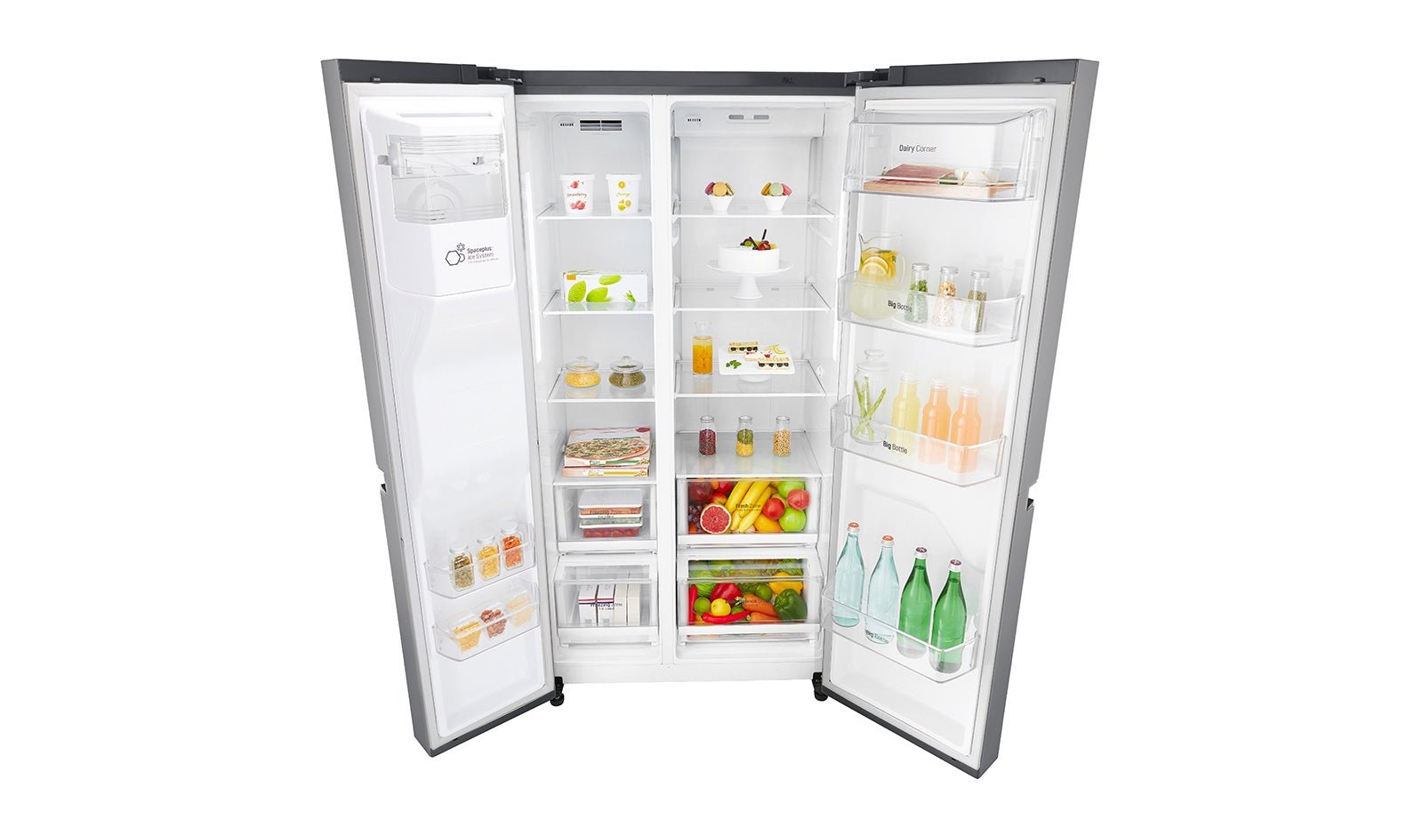 LG GSL760 / GCL247SLKV 220v Refrigerator Stainless Steel 24 Cu Ft Side by side With Ice and Water Refrigerator for 220 Volts 240 volt 50Hz - 220 - Electronics