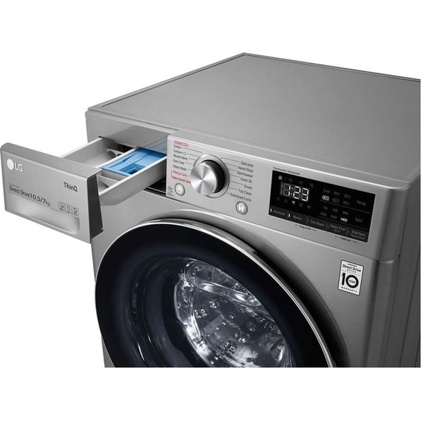 LG Washer Dryer Combo (2 in 1) 10 KG Capacity F4V5RGP2T Silver Platinum Color 220v 240 volts 50 hz - 220 - Electronics