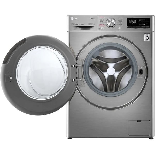 LG Washer Dryer Combo (2 in 1) 10 KG Capacity F4V5RGP2T Silver Platinum Color 220v 240 volts 50 hz - 220 - Electronics