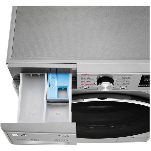 LG Washer Dryer Combo (2 in 1) 10 KG Capacity F4V5RGP2T Silver Platinum Color 220v 240 volts 50 hz - 220 - Electronics