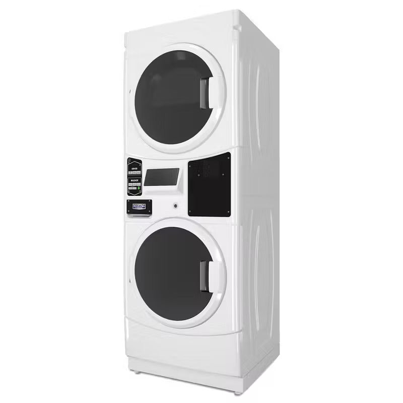 MAYTAG MLE22PRTGW 220 volt COMMERCIAL ELECTRIC SUPER - CAPACITY STACK WASHER DRYER Laundry center stacked - 220 - Electronics