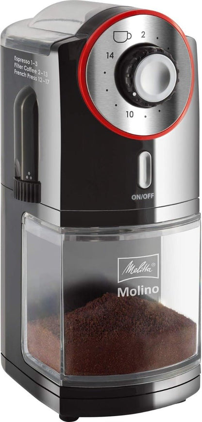 Melitta PRO 220 volt Coffee Grinder adjustable with 17 Settings 220v 240 volts 50 hz Molino6741433220v - 220 - Electronics