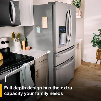 Whirlpool 220 Volts 50 Hz Refrigerator French Door with Elevated Deli Drawer and Adjustable Storage WRFF3036S220v