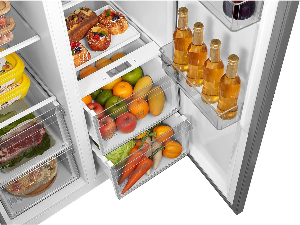 Midea 220 volts Side by Side refrigerator Fridge 460 liter Silver 220v 240 volts 50 hz MDRS619FGF46220v - 220 - Electronics