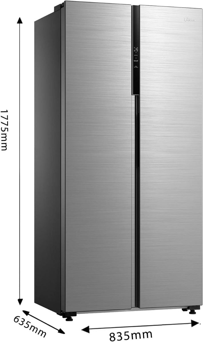 Midea 220 volts Side by Side refrigerator Fridge 460 liter Silver 220v 240 volts 50 hz MDRS619FGF46220v - 220 - Electronics