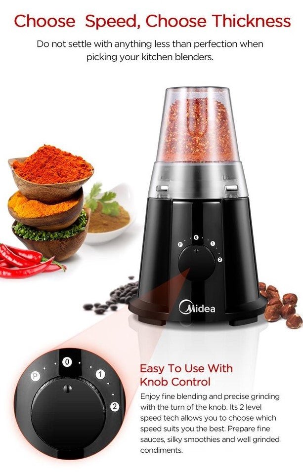 Midea MBL35BK 1.25 Liter Blender 220 - 240 Volts 50/60 Hz - 220 - Electronics