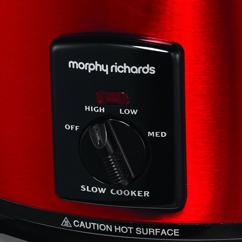 Morphy Richards 220 volt 240 volts Slow Cooker with Large 3.5 Liter capacity Red (48702 - 00) - 220v volt electronics