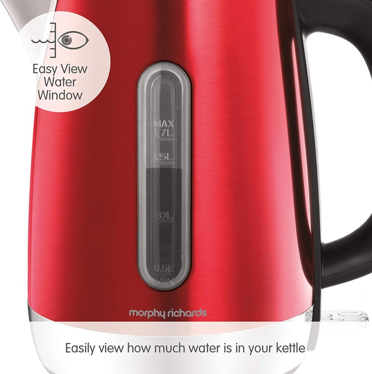 Morphy Richards 220 volts kettle Metallic Red 3000 Watts 1.7 liter Stainless Steel Jug Kettle 220v 240 volt - 220 - Electronics