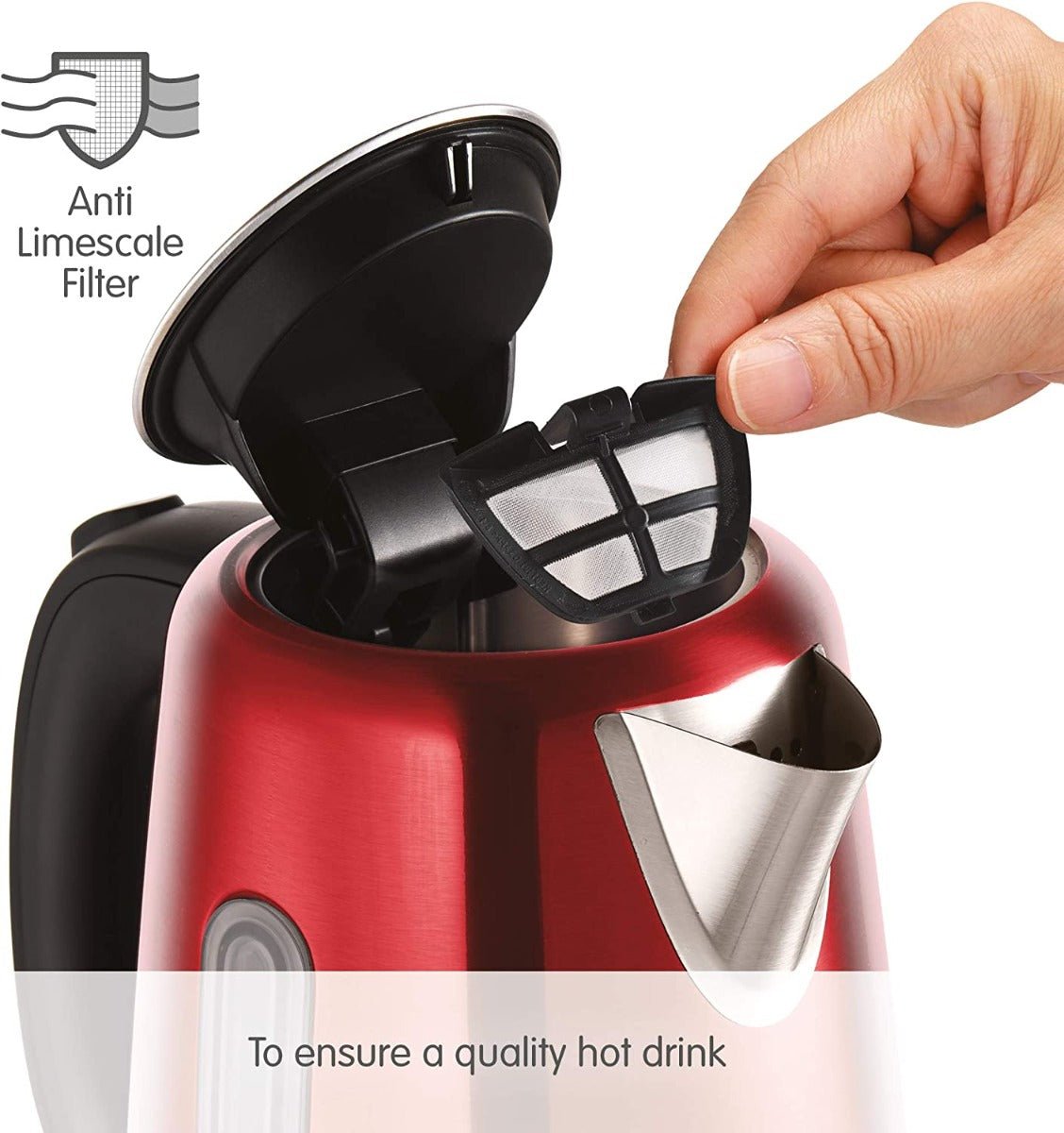 Morphy Richards 220 volts kettle Metallic Red 3000 Watts 1.7 liter Stainless Steel Jug Kettle 220v 240 volt - 220 - Electronics
