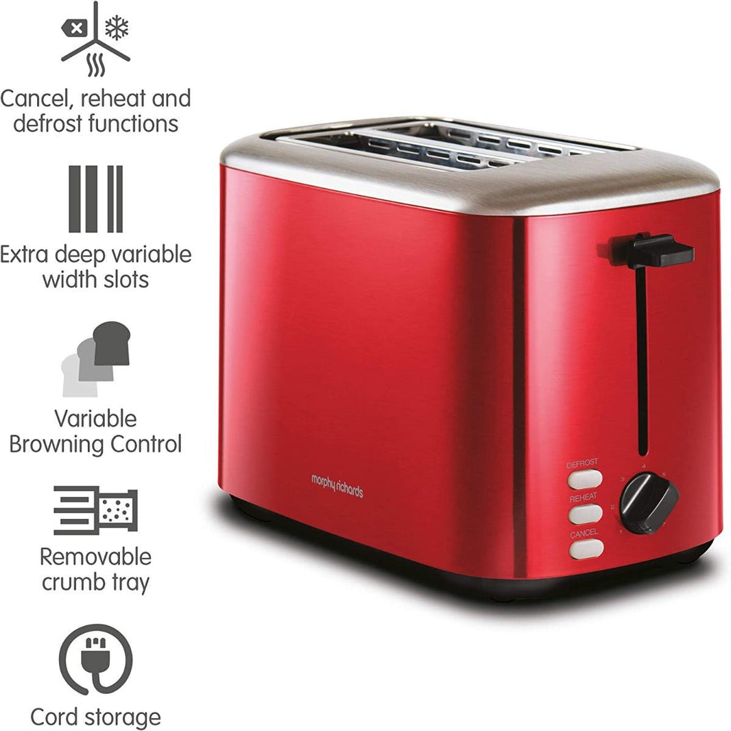 Morphy Richards 220 volts toaster 2 slice Red 222066 220v 240 volt 222066 - 220v - 220 - Electronics