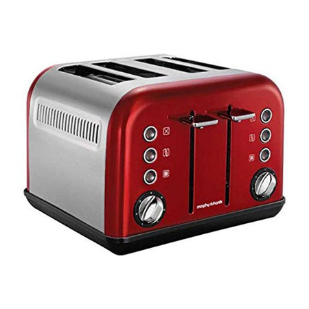 Morphy Richards 4 Slice Accents Toaster 220 240 volts Red (242004 - 00) - 220 - Electronics