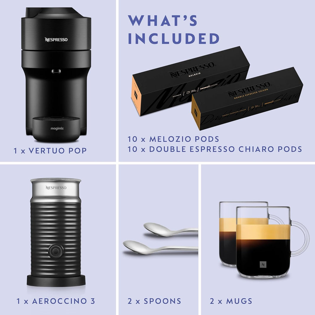 Nespresso Vertuo 220 volt coffee maker package 220v 240 volts nespresso package with milk frother 20 pods mugs and spoons - 220 - Electronics