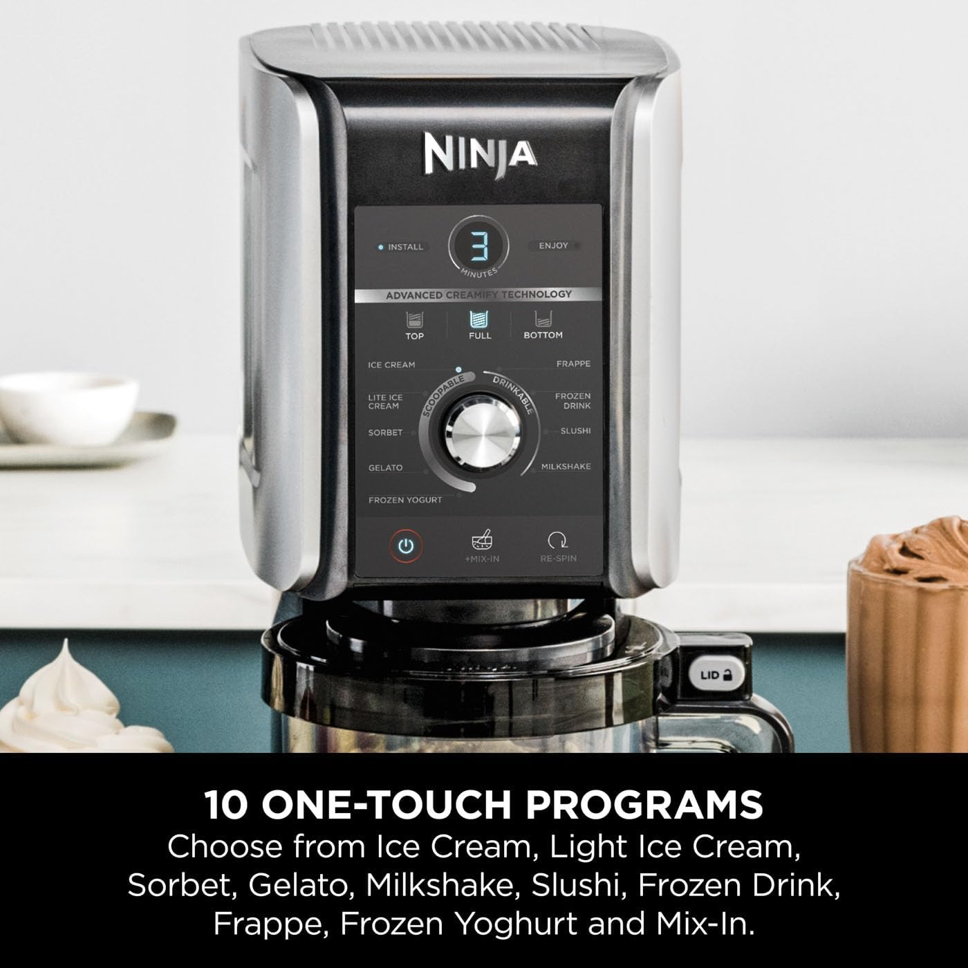 Ninja 220V Ice Cream & Dessert Maker – Make Ice Cream, Gelato, Sorbet, Frozen Yogurt, Milkshakes & Slushies 220 volts NV501UK220v - 220v volt electronics