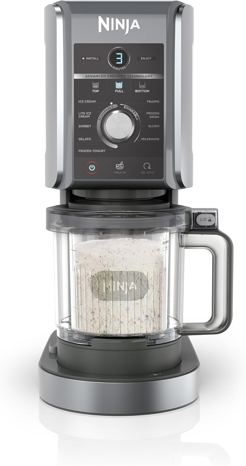 Ninja 220V Ice Cream & Dessert Maker – Make Ice Cream, Gelato, Sorbet, Frozen Yogurt, Milkshakes & Slushies 220 volts NV501UK220v - 220v volt electronics