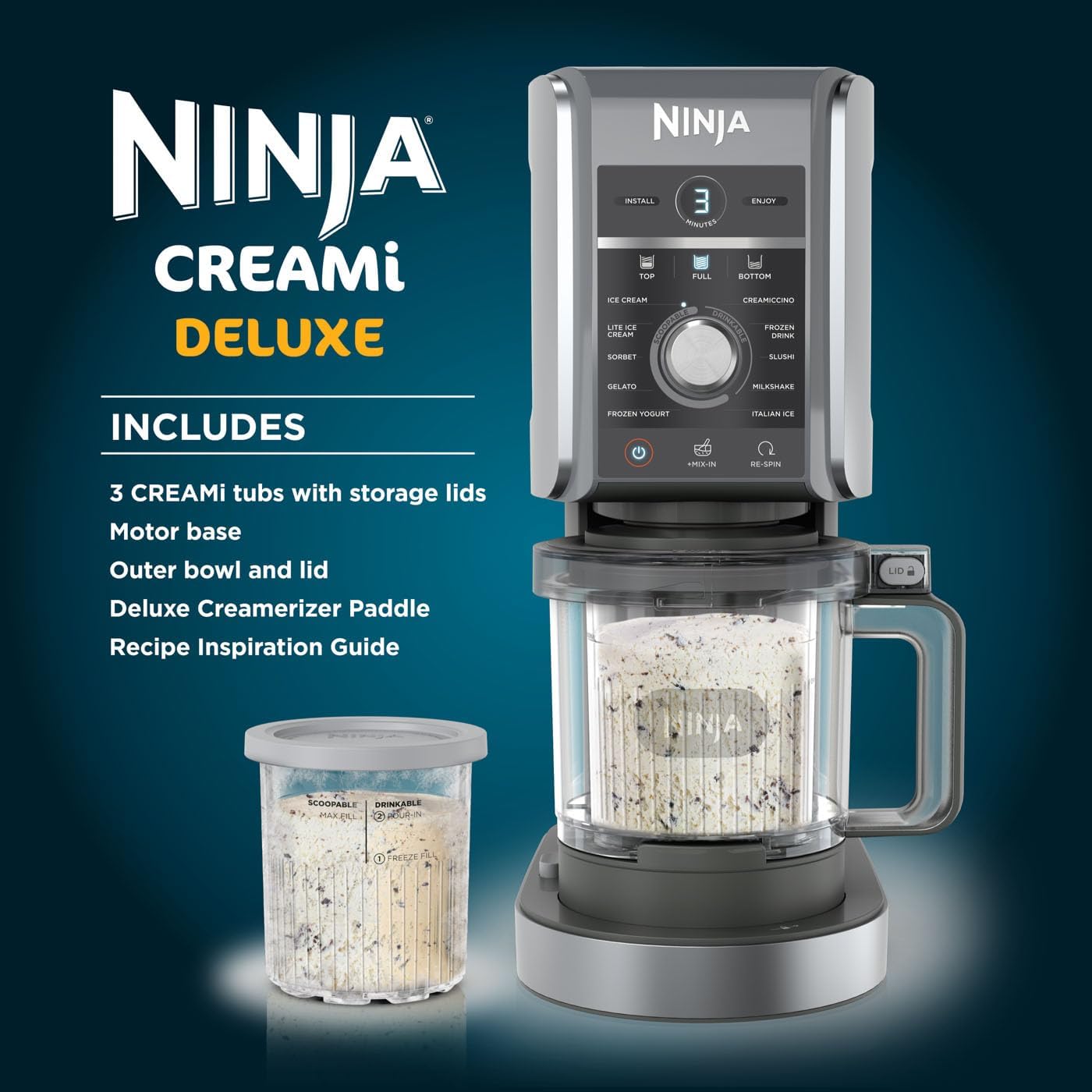 Ninja 220V Ice Cream & Dessert Maker – Make Ice Cream, Gelato, Sorbet, Frozen Yogurt, Milkshakes & Slushies 220 volts NV501UK220v - 220v volt electronics