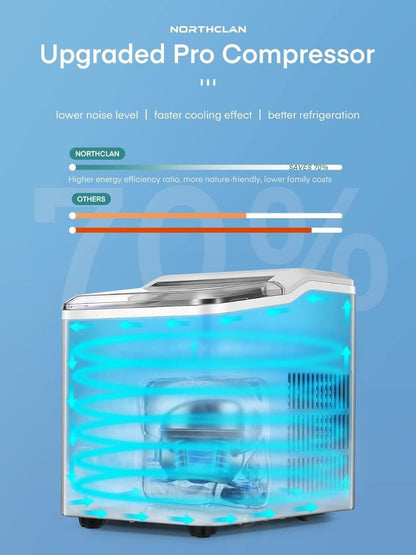 Northclan 220 volts Ice Maker 220 volts 50 hz ice cube maker counter top 2 Liter water tank ICM1226 - 220 - Electronics
