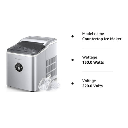Northclan 220 volts Ice Maker 220 volts 50 hz ice cube maker counter top 2 Liter water tank ICM1226 - 220 - Electronics