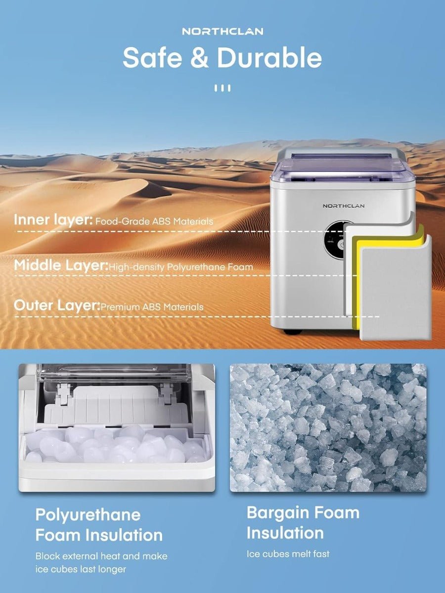 Northclan 220 volts Ice Maker 220 volts 50 hz ice cube maker counter top 2 Liter water tank ICM1226 - 220 - Electronics