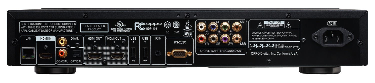 Oppo BDP-103 Region Free Blu-ray DVD Player BDP103 multi region