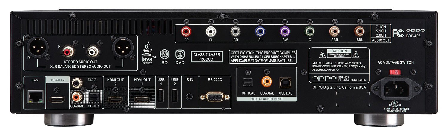 Oppo BDP - 105 Region Free Blu - Ray DVD Player Darbee Edition - 220v volt electronics
