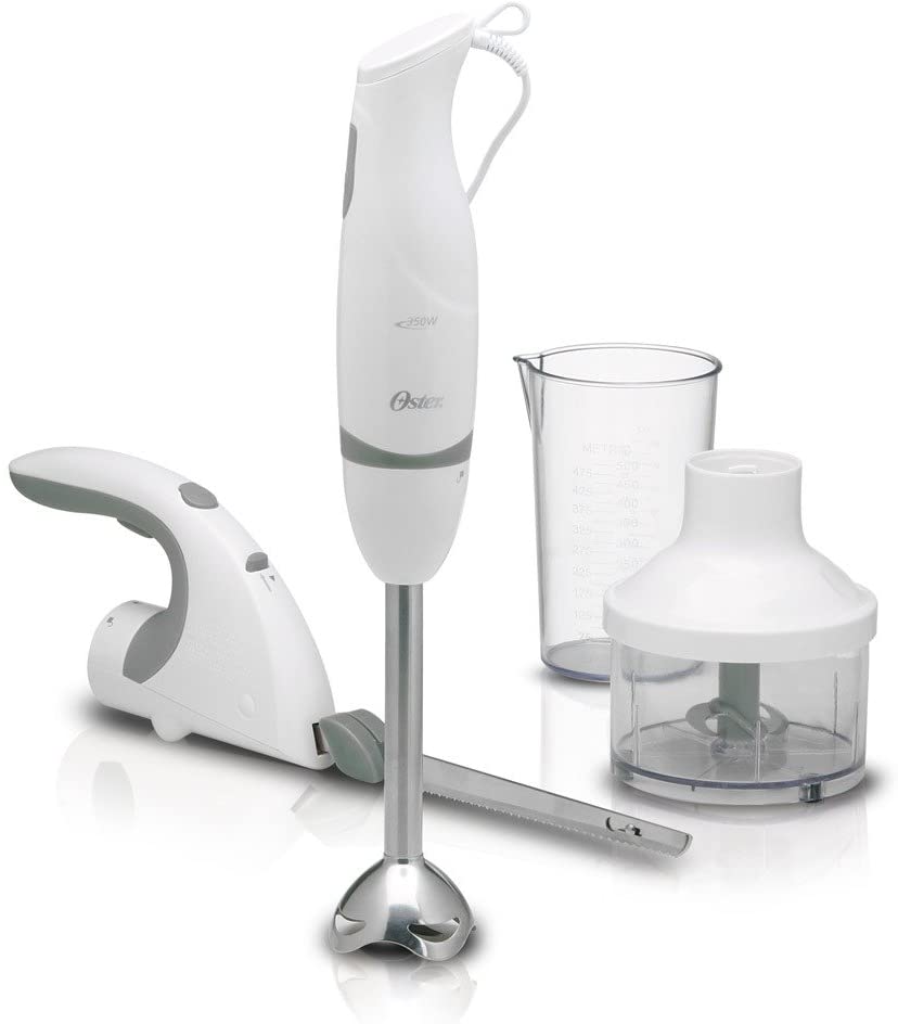 Oster 2619 220 Volt 3 - in - 1 Hand Blender, Chopper and Electric Knife - White - 220 - Electronics