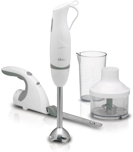 Oster 2619 220 Volt 3 - in - 1 Hand Blender, Chopper and Electric Knife - White - 220 - Electronics
