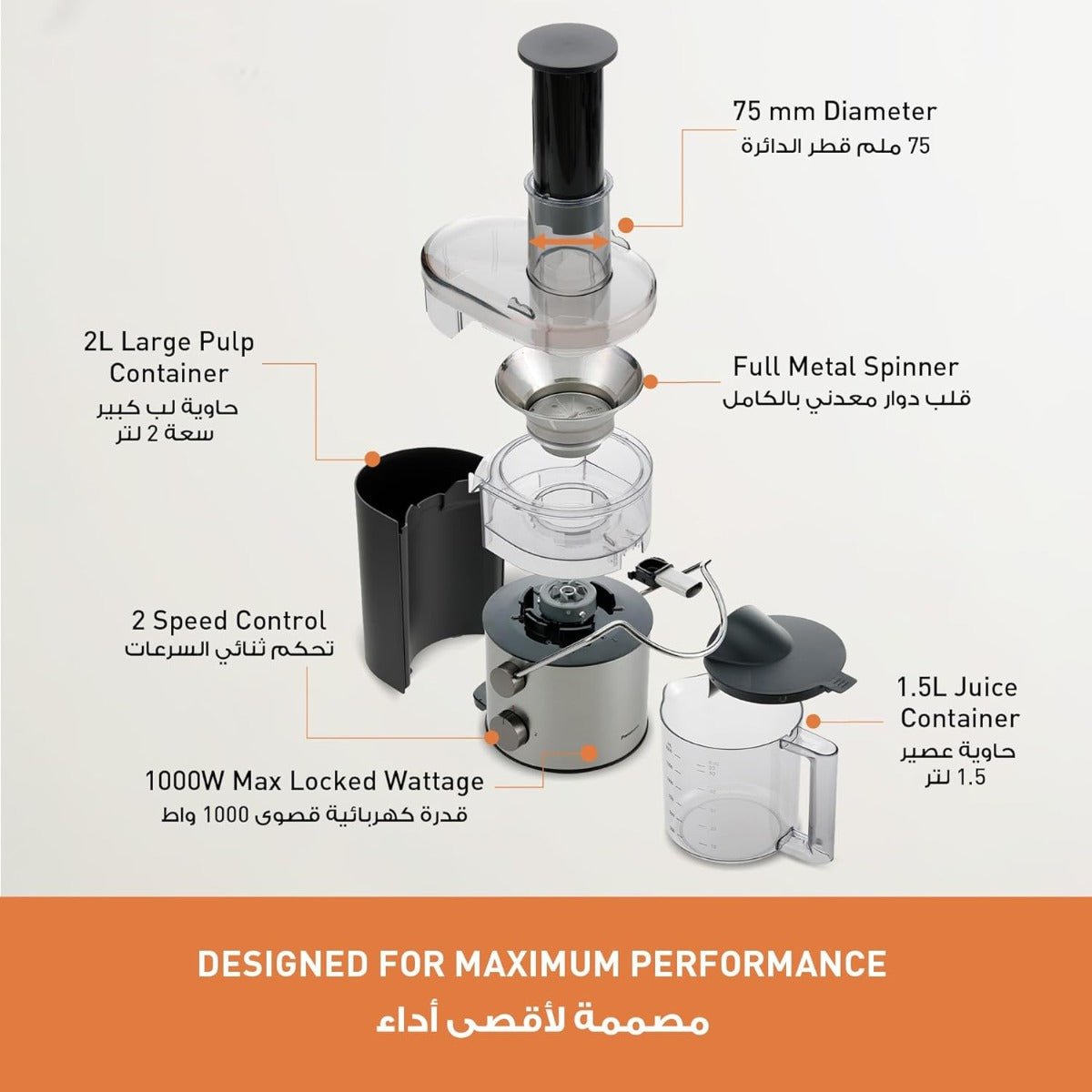 Panasonic 220 volt juicer blender grinder wet dry mill all in one Juice extractor blender 220v 240 volts 50 hz MJ - CB800STN - 220 - Electronics