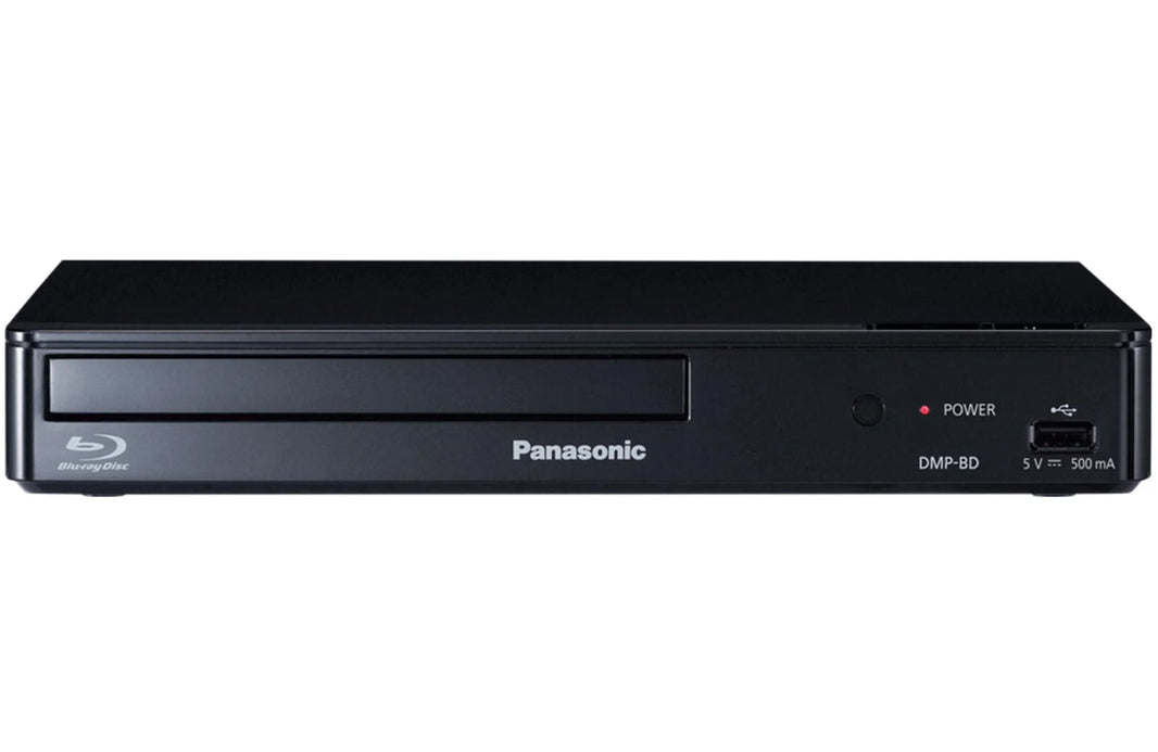 Black Panasonic Blu-ray player on a white background