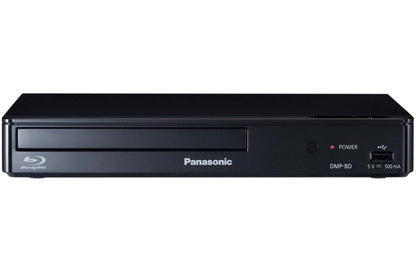 Black Panasonic Blu-ray player on a white background