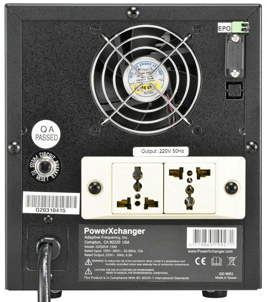 Power X - Changer 22050UX - 2K Frequency & Voltage Converter - 120v /60hz Input, 220v/50hz Output - 220 - Electronics